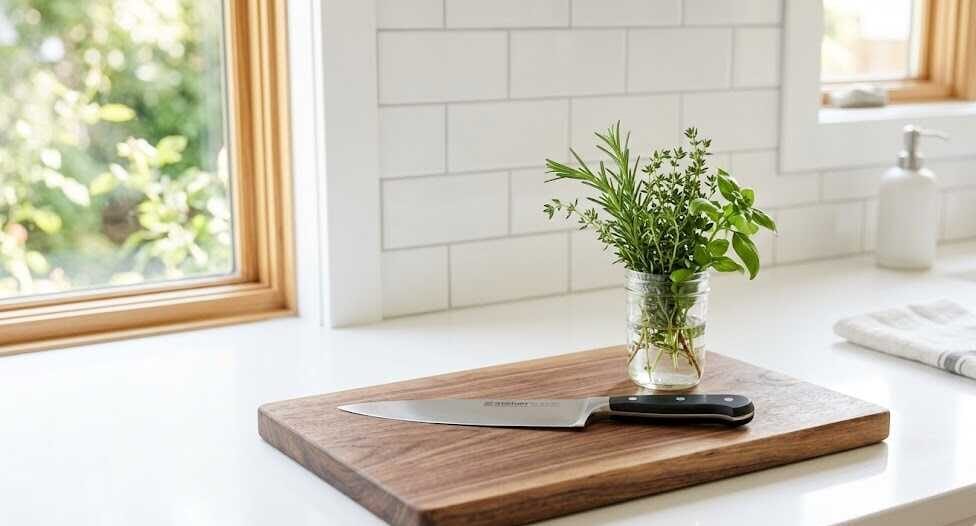 Minimalist kitchen organization guide - showing what to keep and what to toss for a clutter-free cooking space.