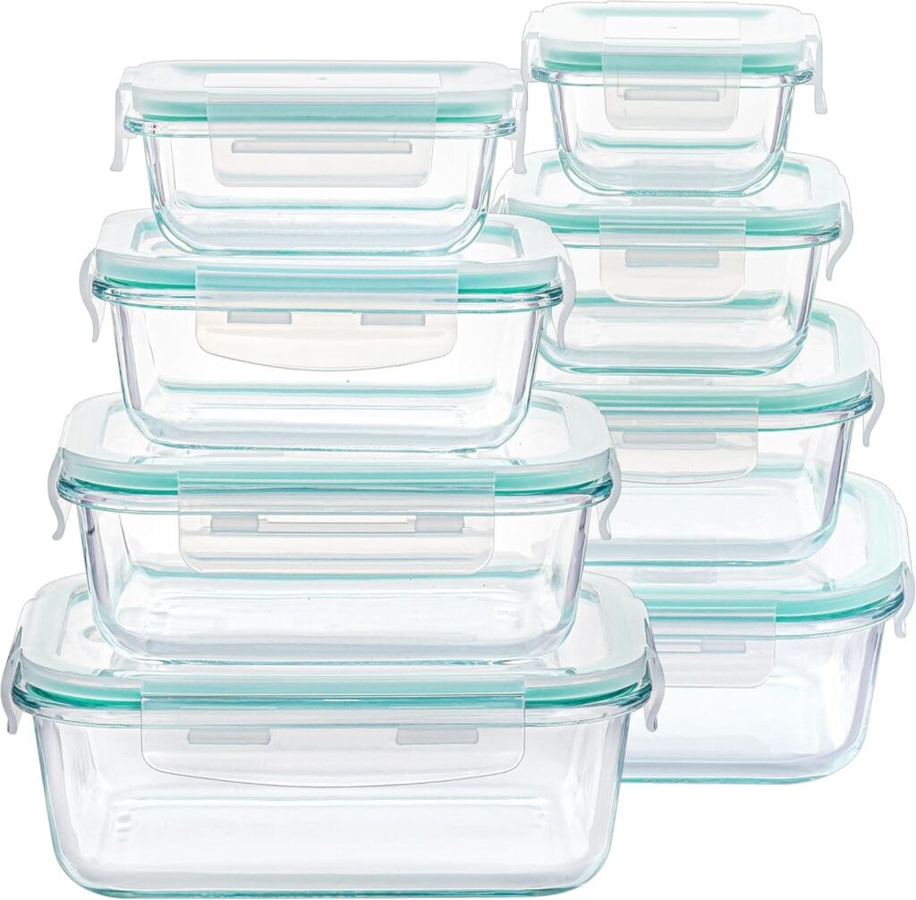 Best Airtight Food Storage Containers - Vtopmart 8 Pack Glass Food Storage Containers with Airt