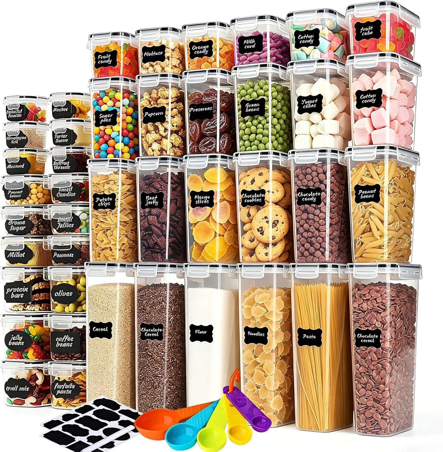 Best Clear Pantry Containers for Food Storage - stusgo Airtight Food Storage Containers with Lids, BPA 