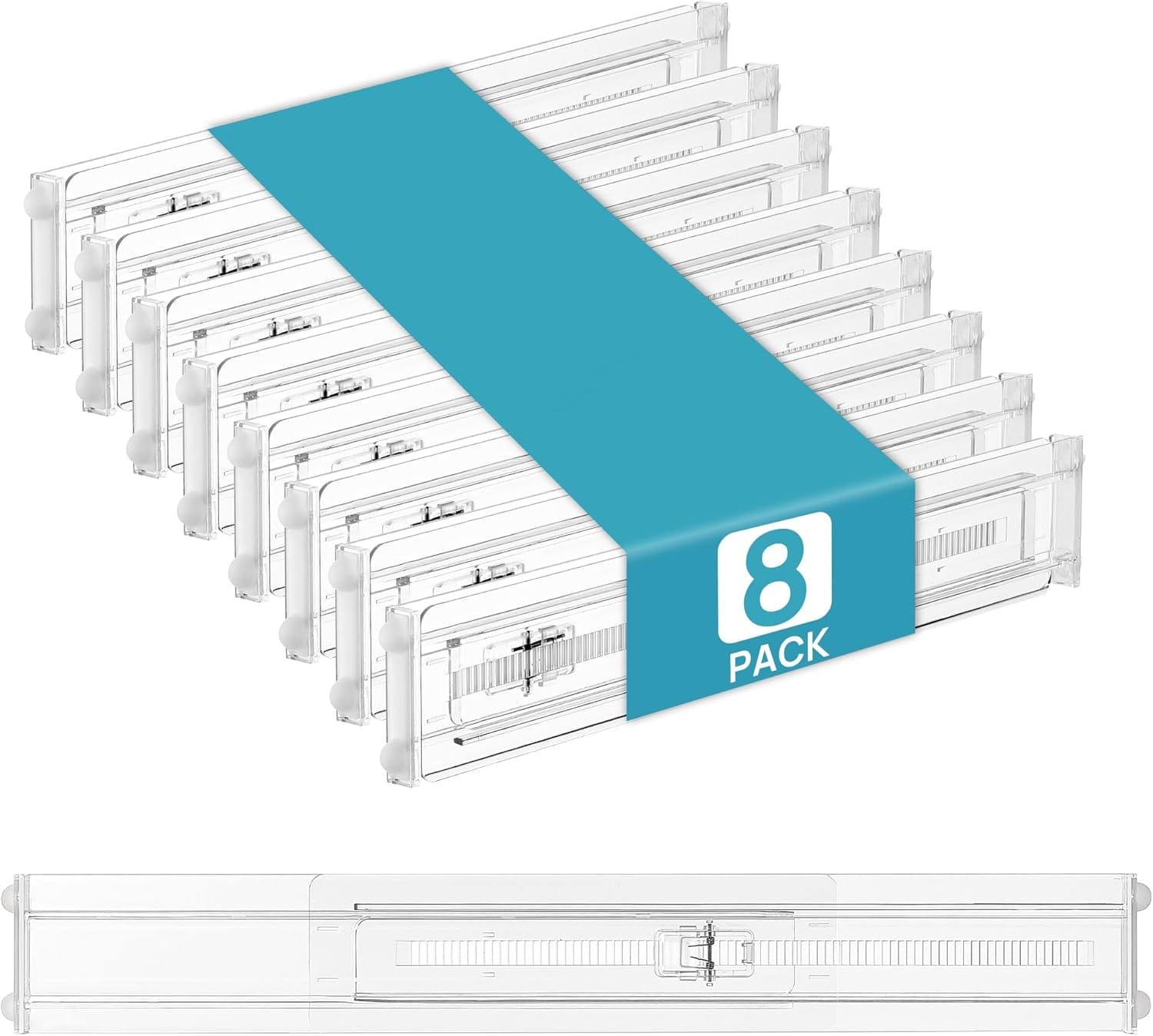 Top 7 Drawer Dividers for Kitchen Drawers - Vtopmart 8 Pack Shallow Drawer Dividers, 2.36