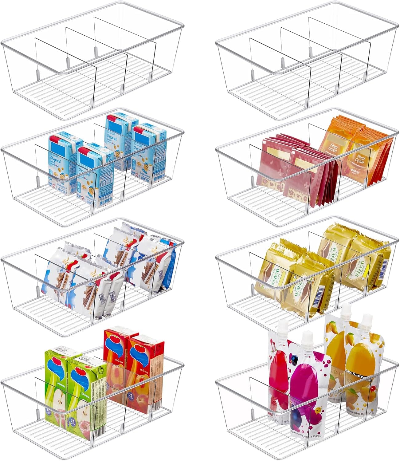 Best Pantry Bins Under $30 - Vtopmart 8 Pack Food Storage Organizer Bins, Clear Plas