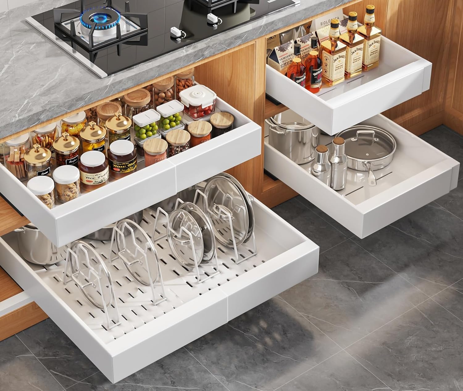 Best Pull Out Cabinet Organizers - Seinloes 4Pack Expandable Pull Out Cabinet Organizer 21