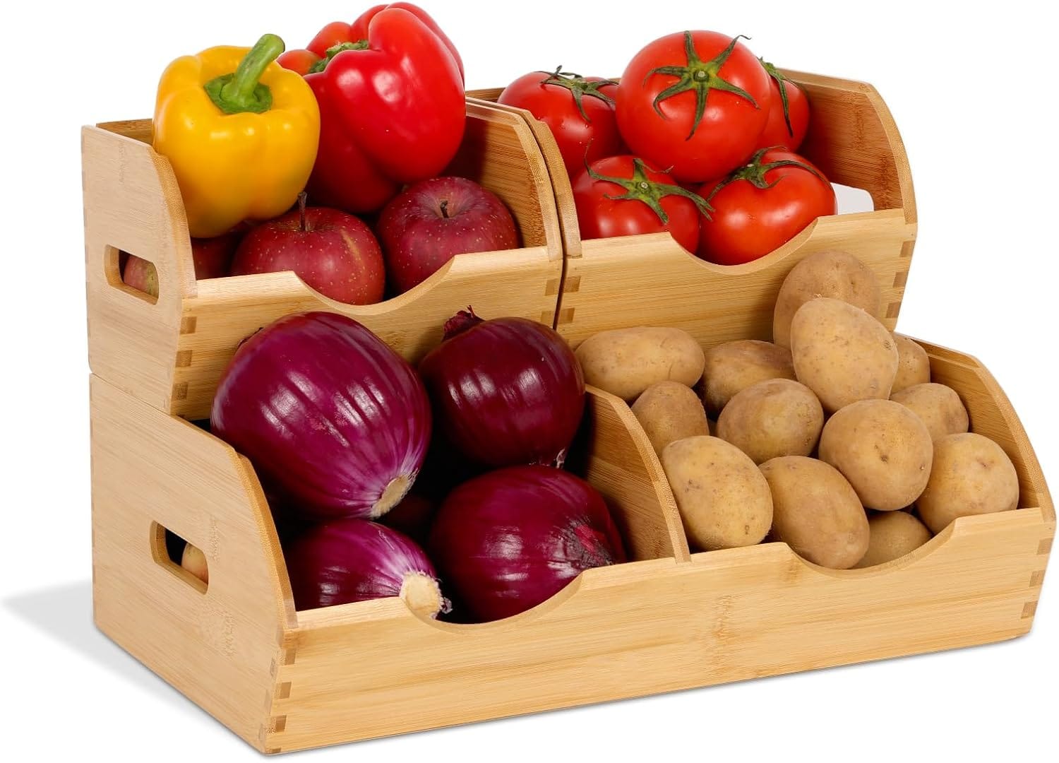 Best Sustainable Pantry Storage Bins for Eco-Friendly Kitchens - 3 Pack Bamboo Pantry Organizer and Storage, Kitchen Cou