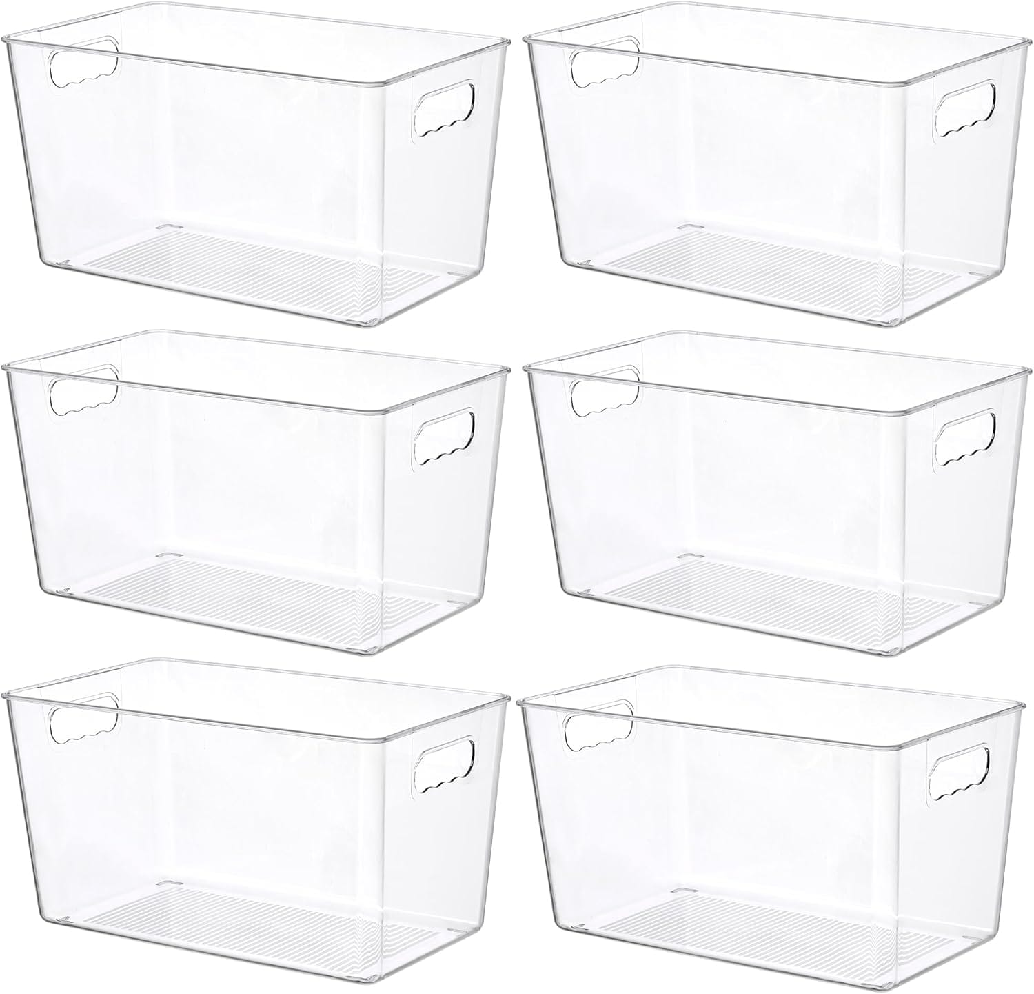 Best Pantry Bins Under $30 - Vtopmart 6 PCS Clear Plastic Storage Bins, Pantry Organ