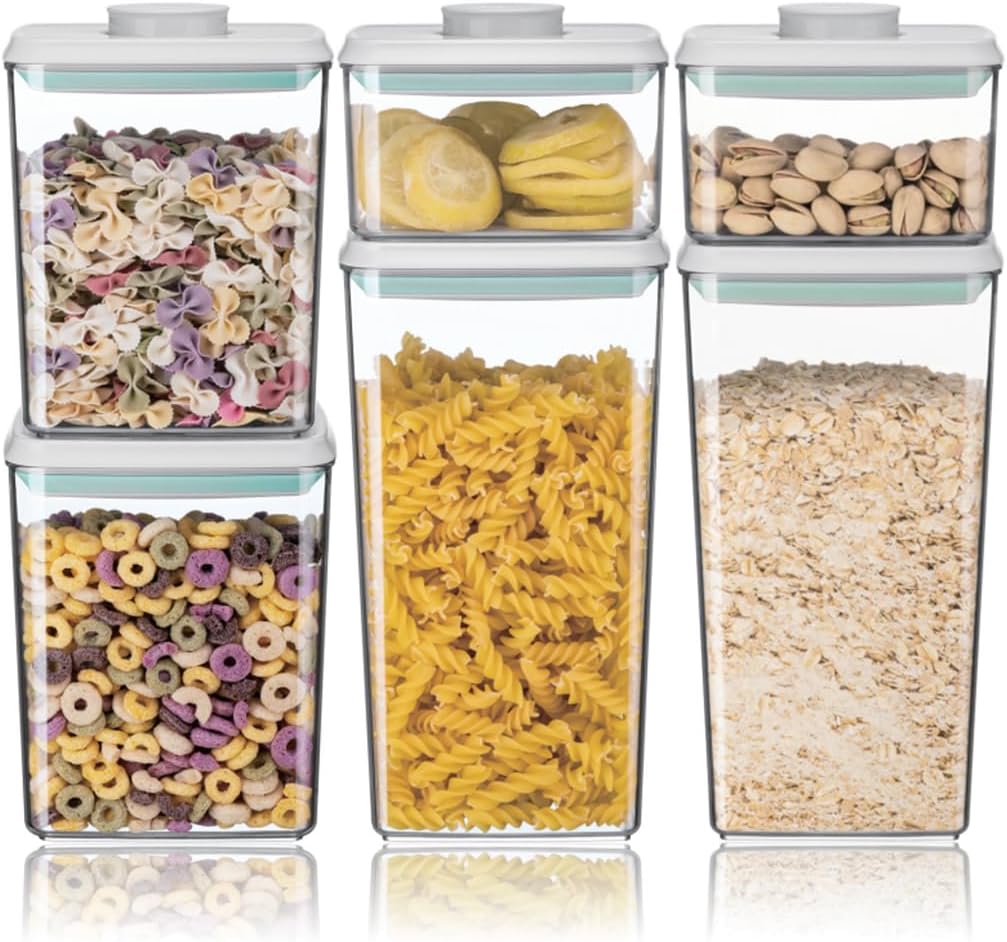 Best Clear Pantry Containers for Food Storage - Ankou Airtight Food Storage Container Sets with Lids 6P