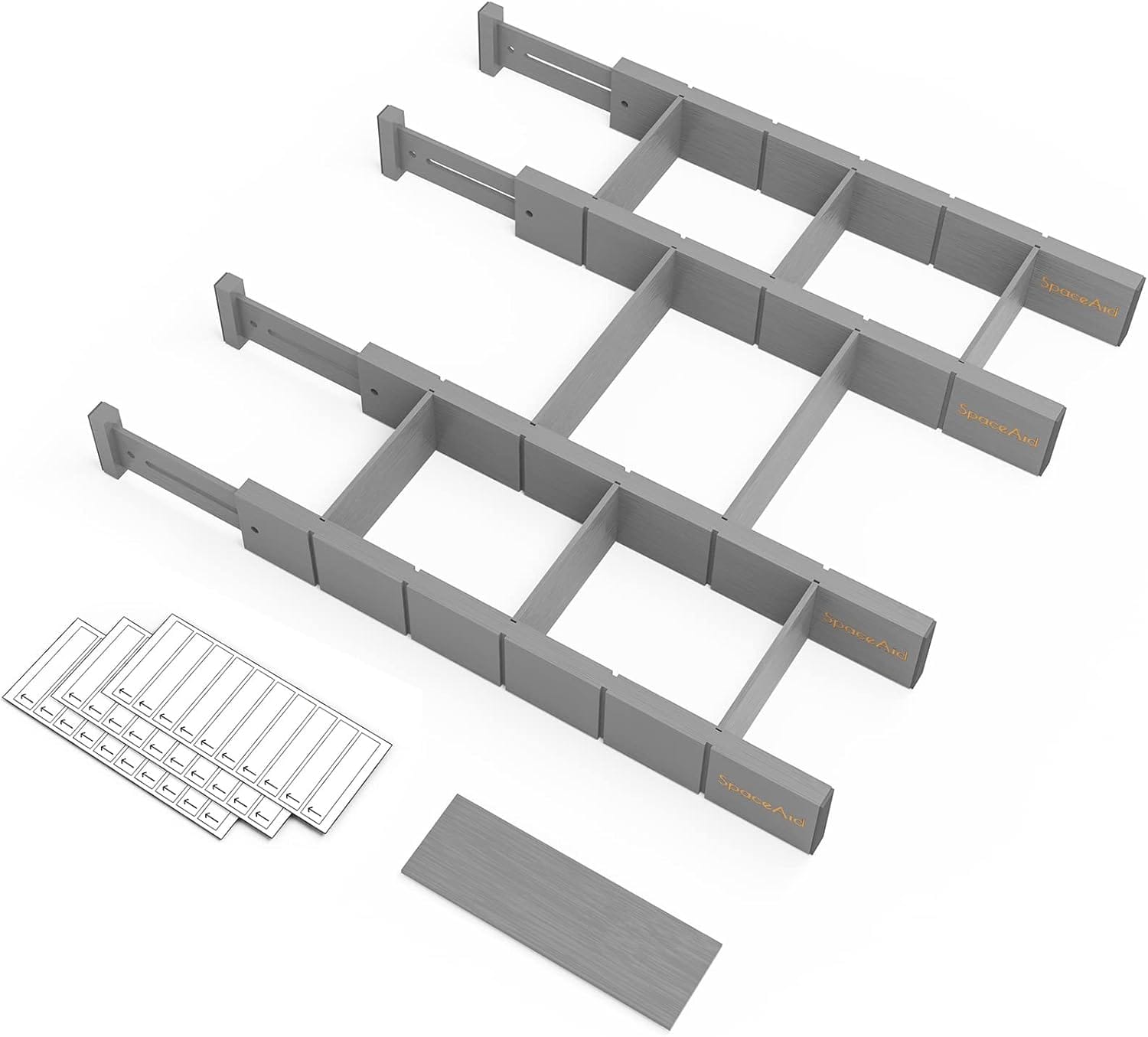 Top 7 Drawer Dividers for Kitchen Drawers - SpaceAid Bamboo Drawer Dividers with Inserts and Labels