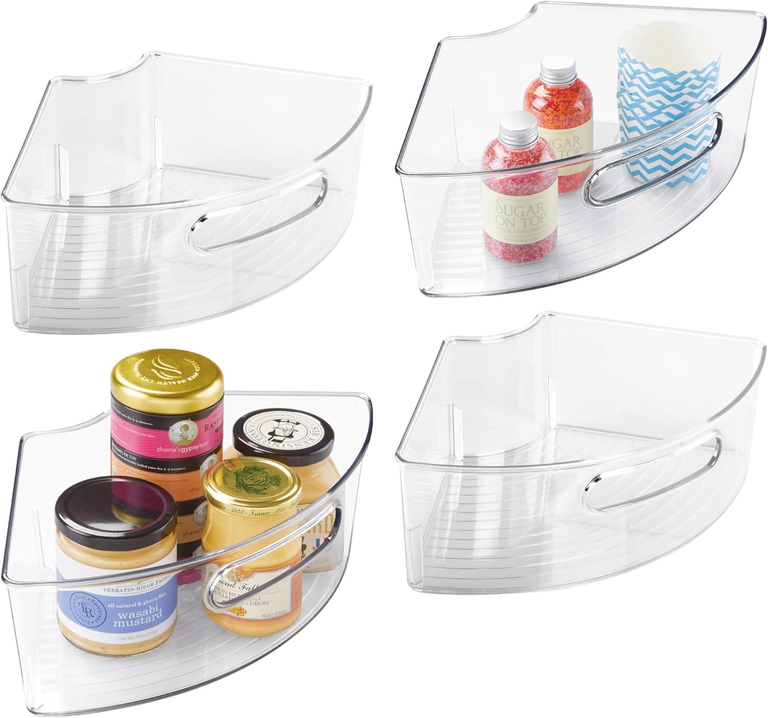 Best Lazy Susans for Corner Cabinets - iDesign Plastic Lazy Susan Cabinet Storage Bin, 1/4 Wed