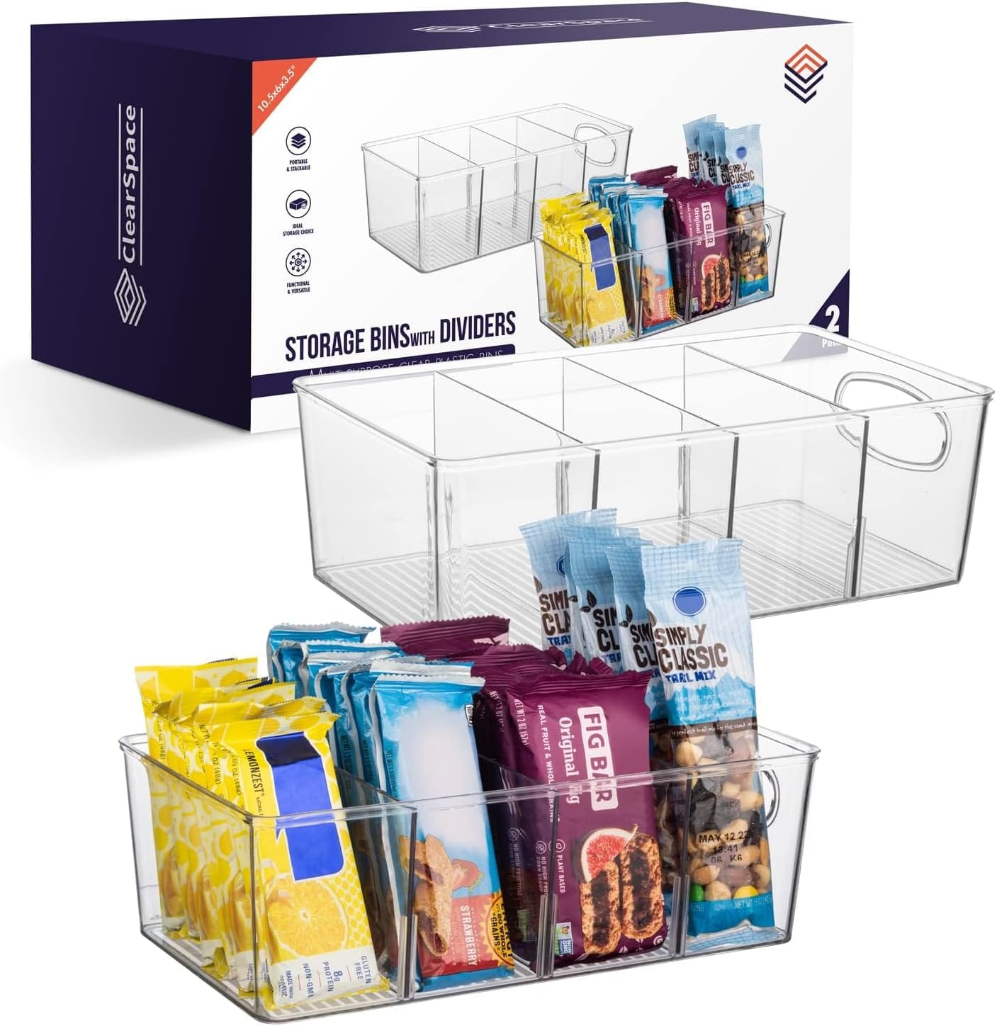 Best Pantry Bins Under $30 - ClearSpace Plastic Pantry Organization and Storage Bins