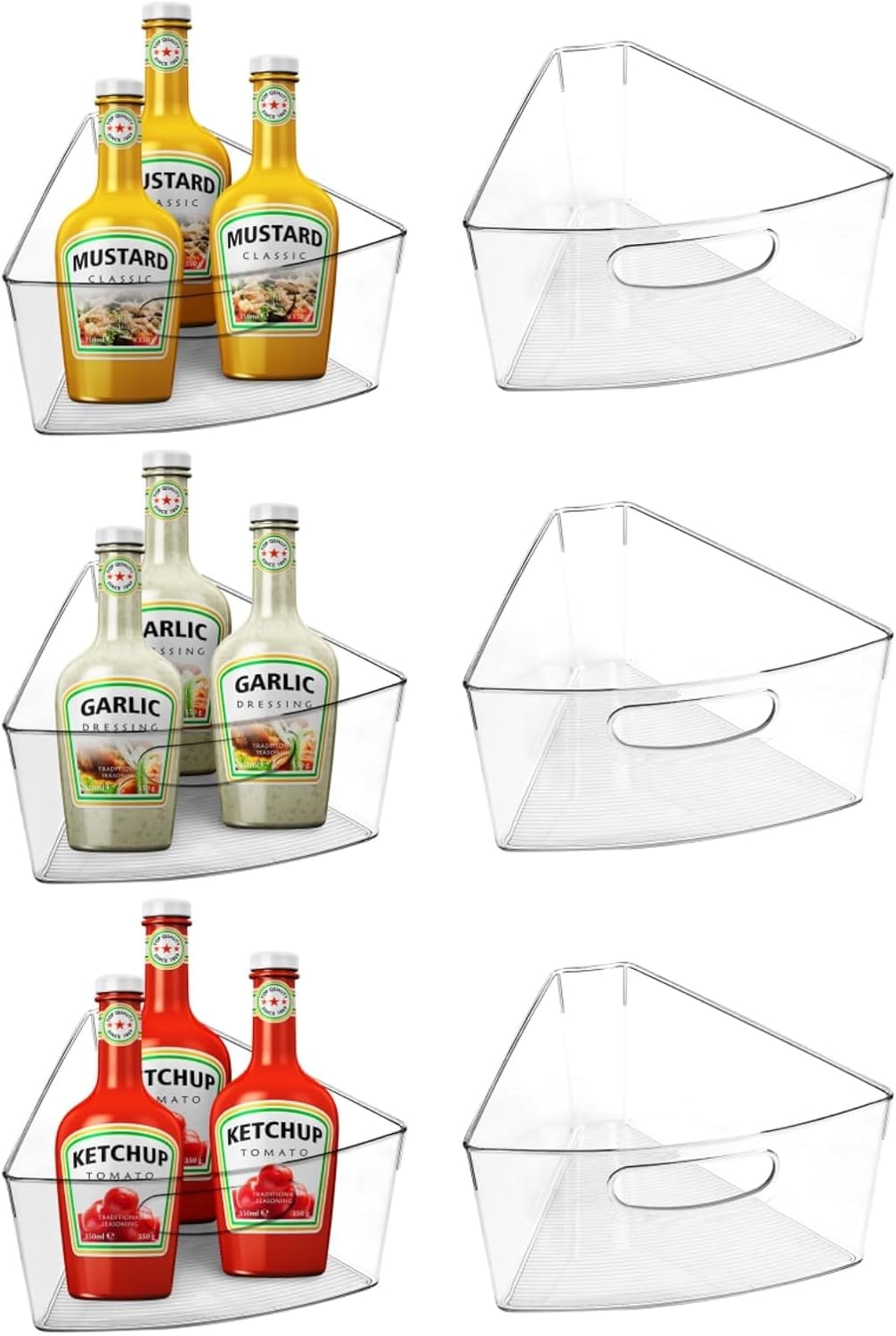 Best Lazy Susans for Corner Cabinets - URALFA Lazy Susan Organizer Bins, Corner Cabinet Clear 